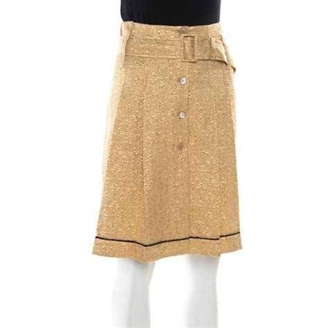 prada gold skirt